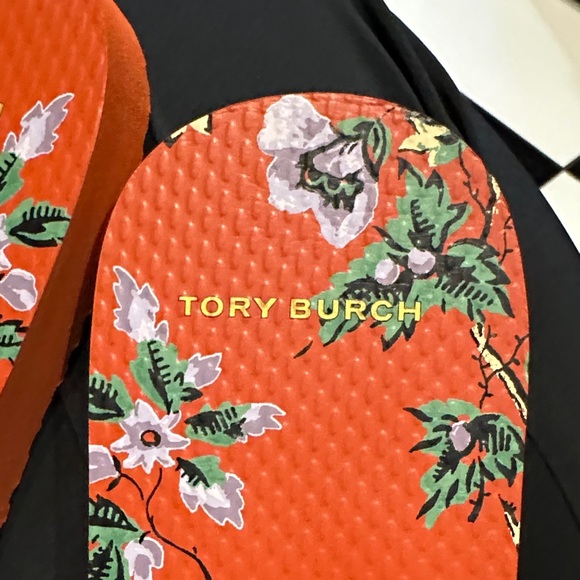 Tory Burch Red and Yellow Floral Sandals - Picture 3 of 6